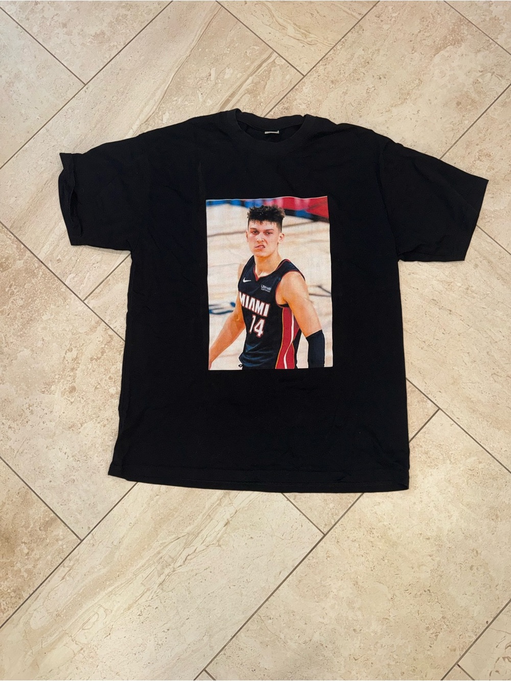 Black Graphic Miami Basketball Short Sleeve T-Shirt